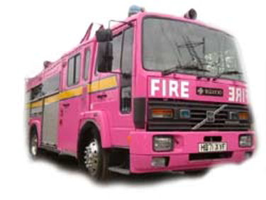 Pink Fire Engine limo hire in UK
