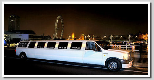 Chauffeur stretched white Lincoln Navigator limousine hire in London, Berkshire, Surrey, Buckinghamshire, Hertfordshire, Essex, Kent, Hampshire, Northamptonshire