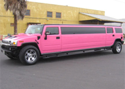 Chauffeur stretch pink Hummer H2 limo hire in Newcastle, Sunderland, Durham, and North East