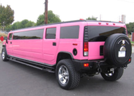 Chauffeur stretched pink Hummer H2 limousine hire in Newcastle, Sunderland, Durham, and North East