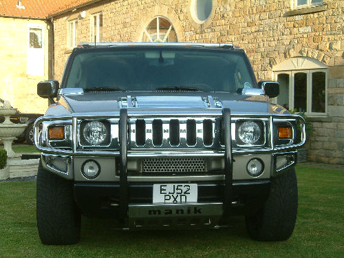 Chauffeur driven chrome Baby Hummer H2 hire in Sheffield, Rotherham, Doncaster, Chesterfield, South Yorkshire